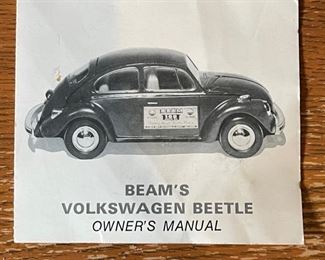 EMPTY Jim Beam Volkswagen Beetle Decanter 6x5x15in HxWxD