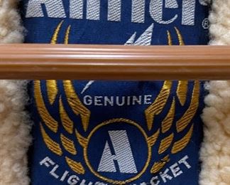 Weathered Antler Flight Jacket Sheepskin Shearling XL