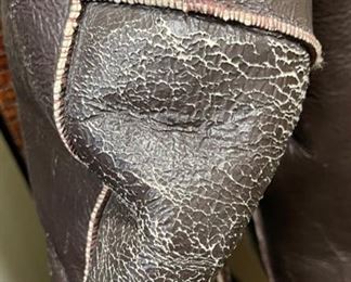 Weathered Antler Flight Jacket Sheepskin Shearling XL