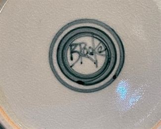 3pc James Brooke Studio Pottery Plate, Pitcher, Bowl Set Plate: 12.75 x 12.75