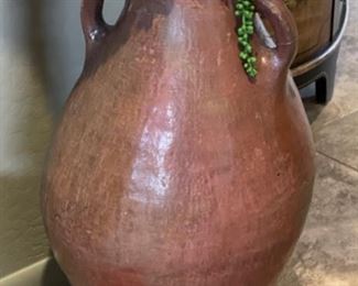 Lg Ceramic Faux Plant Decor Pot: 28 inches high