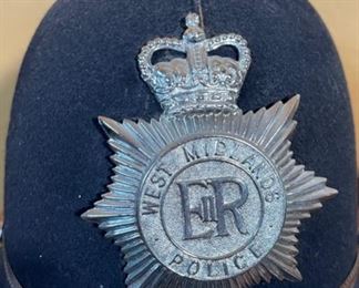 English British Bobby Helmet West Midlands Police Hat Rose top 8x9x11.75in