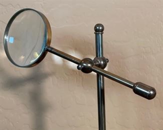 Brass Adjustable Desk Magnifying Glass 10x12x5in HxWxD