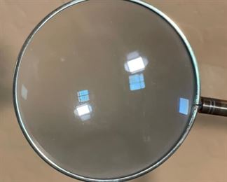 Brass Adjustable Desk Magnifying Glass 10x12x5in HxWxD