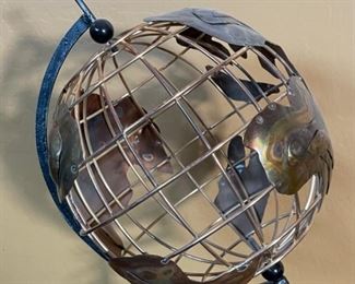 Metal Brass Cage Globe Decor 8x10x12in HxWxD
