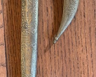 2pc Middle Eastern Jambiya Dagger Knife Set Khanjar Lebanon Knife 20in Long & 11.25in long