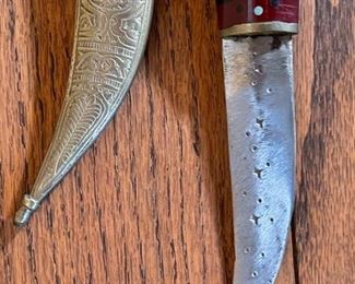 2pc Middle Eastern Jambiya Dagger Knife Set Khanjar Lebanon Knife 20in Long & 11.25in long