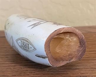 Faux Ship Tamar 1861 Scrimshaw Whale Tooth 6in H