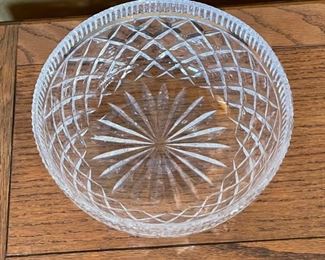 8in Waterford Crystal Diamond Pattern Bowl 3.5in H x 8in Diameter