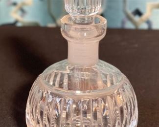 "Waterford Crystal Round Perfume Bottle and Stopper Giftware Decanter" 5in H