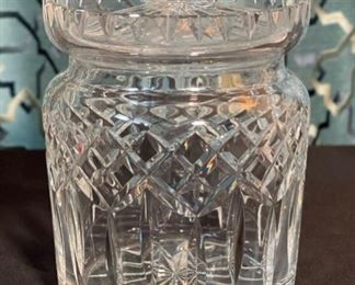 Waterford Crystal Lismore Biscuit Barrel Jar with Lid 7.5in H x 5in Diameter