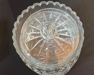 Waterford Crystal Lismore Biscuit Barrel Jar with Lid 7.5in H x 5in Diameter