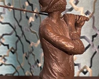 Michael Garman Birdie Bronze Tone Resin Sculpture Statue Golfer Girl 8.5in H