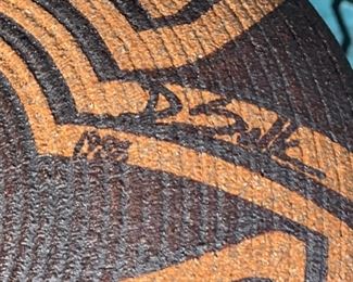 David Salk Pottery Plate Basket Design Clay Bowl 10in Diameter