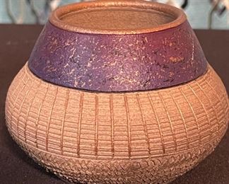 3pc Joanie Govedare Pottery Mini Pots/Vases Largest: 4.25in H x 2.25in Diameter