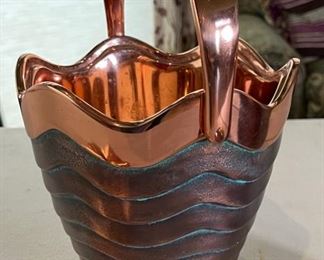 3pc Nambe Copper Ice Bucket Bar Set Ice Bucket: 11 x 8 x 7.5” HxWxD