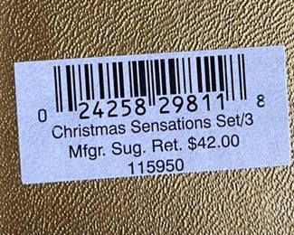 3pc Waterford Christmas Sensations Ornaments in box 115950