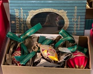 3pc Waterford Yuletide Memories Christmas Ornaments Set in Box 115953