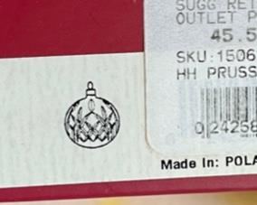 Waterford Prussian Blue Lismore Ball Christmas Ornament