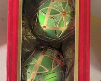 Waterford Celtic Knot Christmas Ball Ornaments Pair in Box