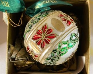 Waterford Poinsettia Ball Christmas Ornament