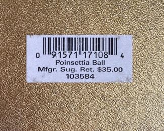 Waterford Poinsettia Ball Christmas Ornament