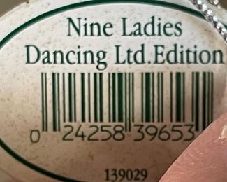 Waterford Nine Ladies Dancing Christmas Ornament 12 days of Christmas