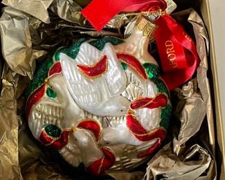 Waterford Four Calling Birds Christmas Ornament 12 days of Christmas