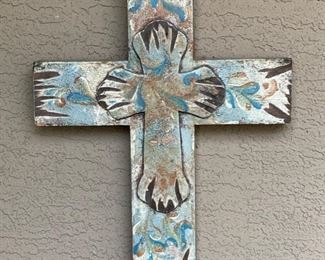 Rustic Weathered Cross 20 x 16 x 2 in HxWxD