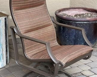 2pc Tropitone Swivel Base Patio Chairs Aluminum 42 x 24 x 26in HxWxD