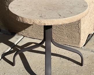 Faux Stone Top Patio Table #1 20in H x 24in diameter
