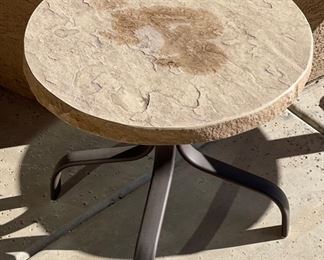 Faux Stone Top Patio Table #2 20in H x 24in diameter