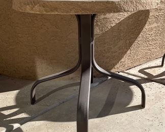 Faux Stone Top Patio Table #2 20in H x 24in diameter