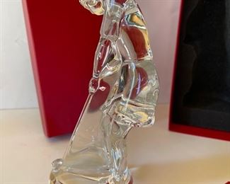 Baccarat Crystal Lady Golfer Figurine in Box Female Women Golf Trophy 2516698 9.5 Inches tall