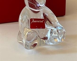 Baccarat Crystal Bear Figurine w/ Original Box Spinning Bear's Club Clear 2100416 2.5in tall