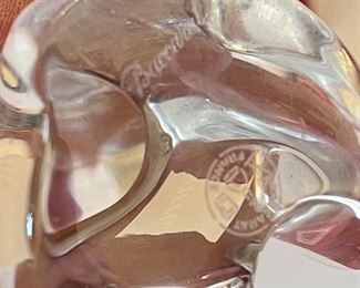 Baccarat Crystal Bear Figurine w/ Original Box Spinning Bear's Club Clear 2100416 2.5in tall