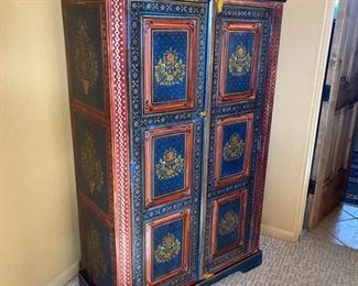 Rustic Old World Mexico 3 Shelf Cabinet 60x38.5x18in HxWxD