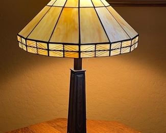 Bronze Mission Slag Table Lamp Single 23in H x 14in Diameter