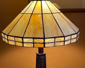 Bronze Mission Slag Table Lamp Single 23in H x 14in Diameter