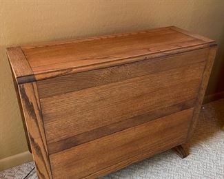 Antique Oak Gate Leg Drop Leaf Table Unfolded 60x36in folded: 36x14