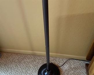 Bronze Mission Slag Floor Lamp Torchiere 71.25 in H x 11in Diameter at base.