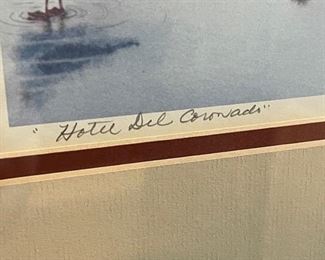 Signed Litho Hotel Del Coronado Litho John Yato Framed Lithograph Print Frame 26.25x24.25