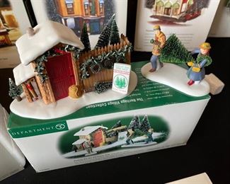 4 pc Dept. 56 Christmas in the City Series figurines. Visiting the nativity, to protect and to serve, handsome cab, picking out the Christmas tree