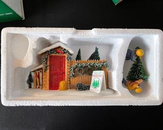 4 pc Dept. 56 Christmas in the City Series figurines. Visiting the nativity, to protect and to serve, handsome cab, picking out the Christmas tree