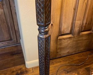 2pc Ornate Floor Lamps pair 62in H x 12in Diameter Base