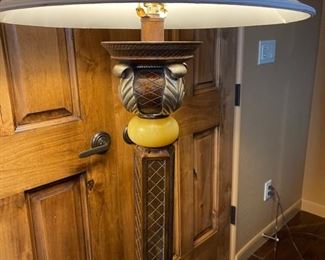 2pc Ornate Floor Lamps pair 62in H x 12in Diameter Base