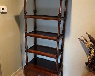 Thomasville Ernest Hemingway Shelf Unit 4-Tier Bookshelf with drawer #2 72.25 x 25.75 x 14in HxWxD