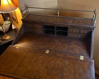 Thomasville Ernest Hemingway PaPa Writing Desk & Stool Collectors Set Desk: 55.5x44.25 x 26in Chair: 41” x 18” x 21” seat height: 31 HxWxD