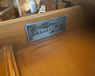 Thomasville Ernest Hemingway PaPa Writing Desk & Stool Collectors Set Desk: 55.5x44.25 x 26in Chair: 41” x 18” x 21” seat height: 31 HxWxD