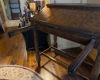 Thomasville Ernest Hemingway PaPa Writing Desk & Stool Collectors Set Desk: 55.5x44.25 x 26in Chair: 41” x 18” x 21” seat height: 31 HxWxD